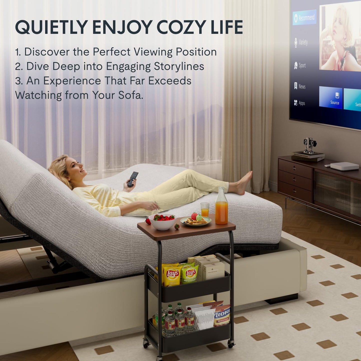FLEXISPOT Adjustable Bed Frame Bases Queen, Massage, Zero Gravity, Memory Postions, Quick Assembly, Whisper Quiet Durable Motor, Adjustable Leg, Underbed Light, Wireless Remote, 750Ibs.