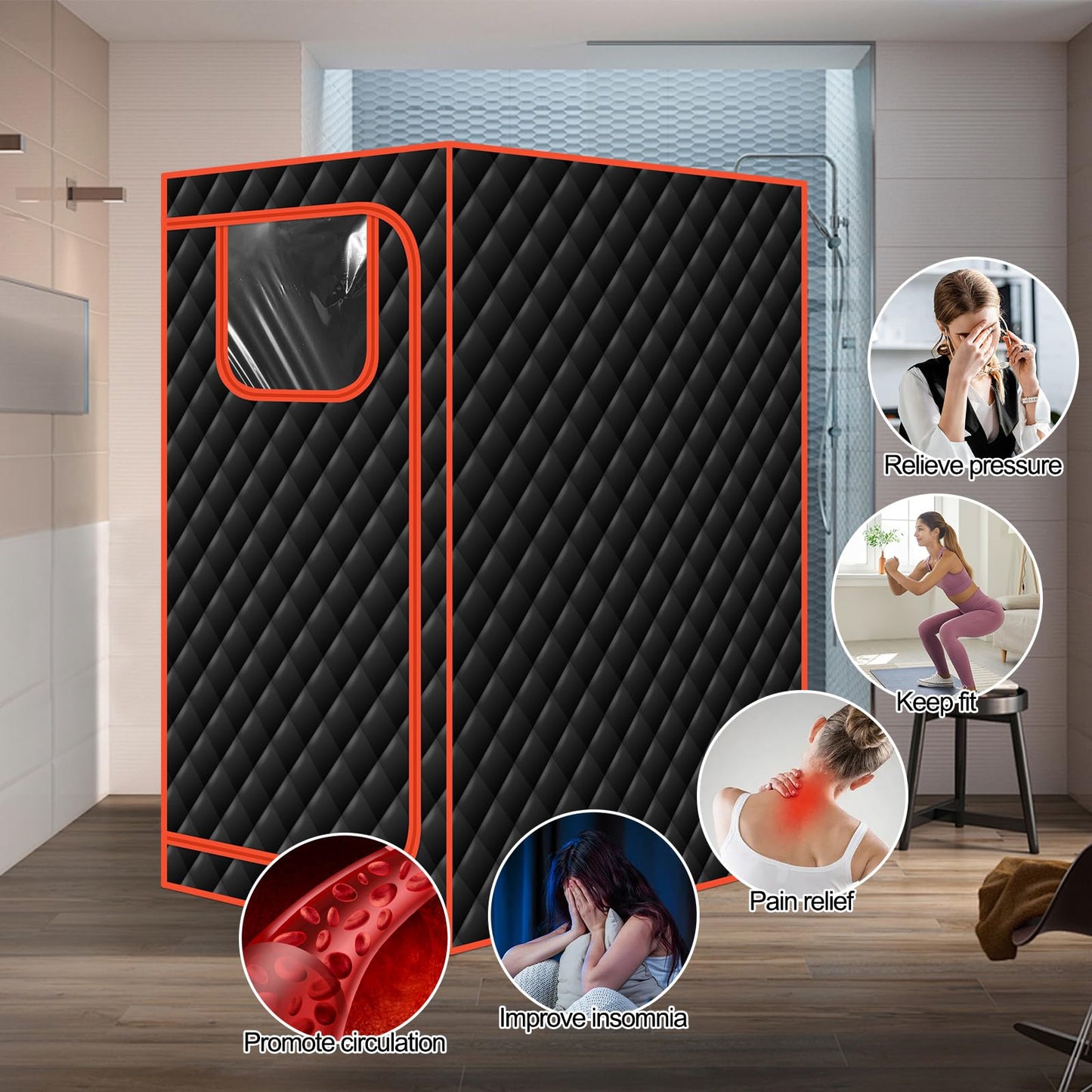 Smartmak Portable Infrared Sauna, 1-2 Person Oversize Home Sauna Box
