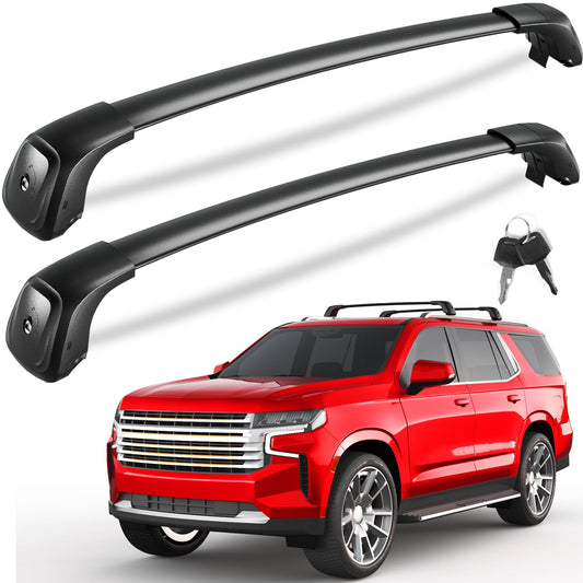 KINGGERI Lockable 350lbs Roof Rack Cross Bars Compatible with 2021 2022 2023 2024 2025 2026 Chevy Tahoe & Chevrolet Suburban & GMC Yukon XL & Cadillac Escalade ESV, Heavy Duty Rooftop Aluminum