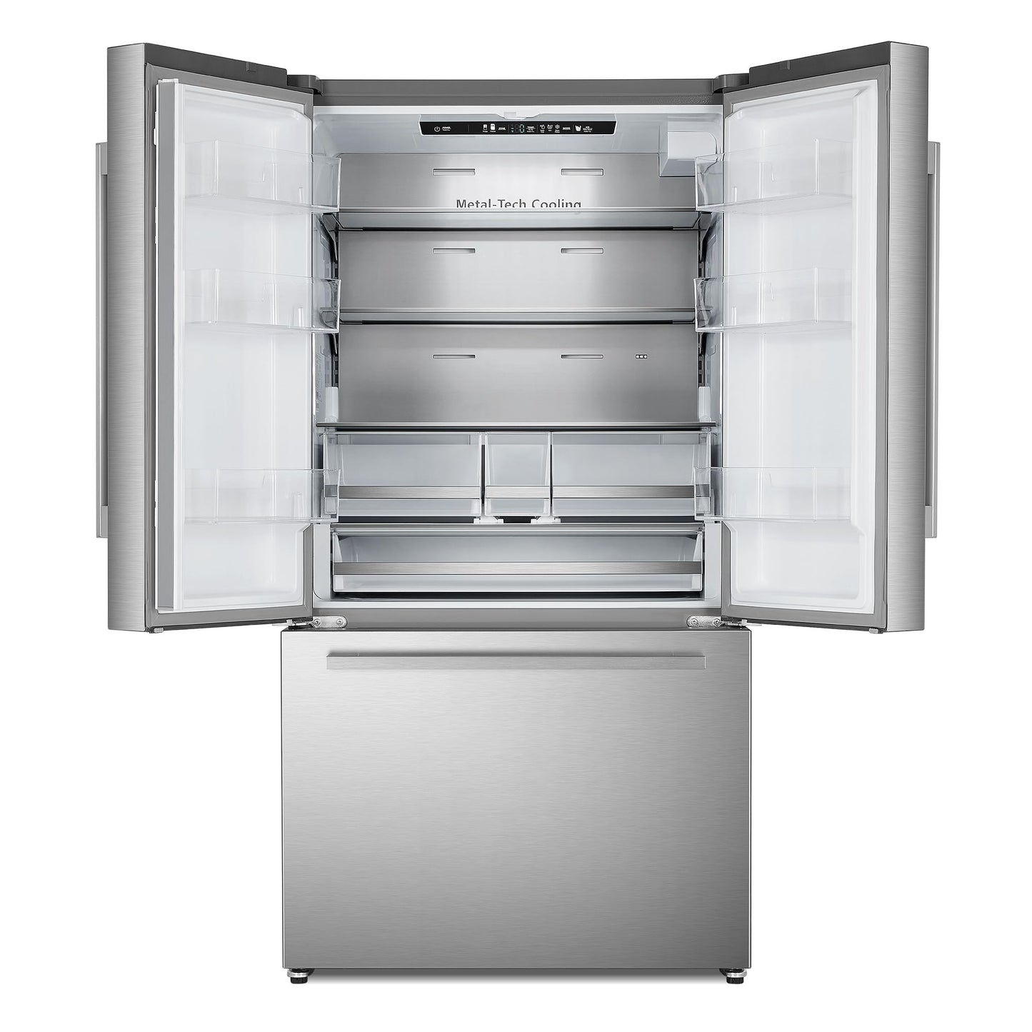 COSMO COS-FDR223GWSS 36 in. Lumin Collection 22.4 cu. ft. Counter Depth French Door Refrigerator, Water Dispenser, Ice Maker, Stainless Steel