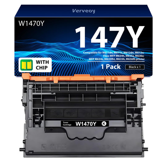 147Y Toner Cartridge Replacement for HP LaserJet 147Y W1470Y Toner Cartridge Works for LaserJet M610 Printer Ink Black, M611 Toner, M612dn MFP M634z M635fht M636fh Laser Printer Toner (Black, 1-Pack)