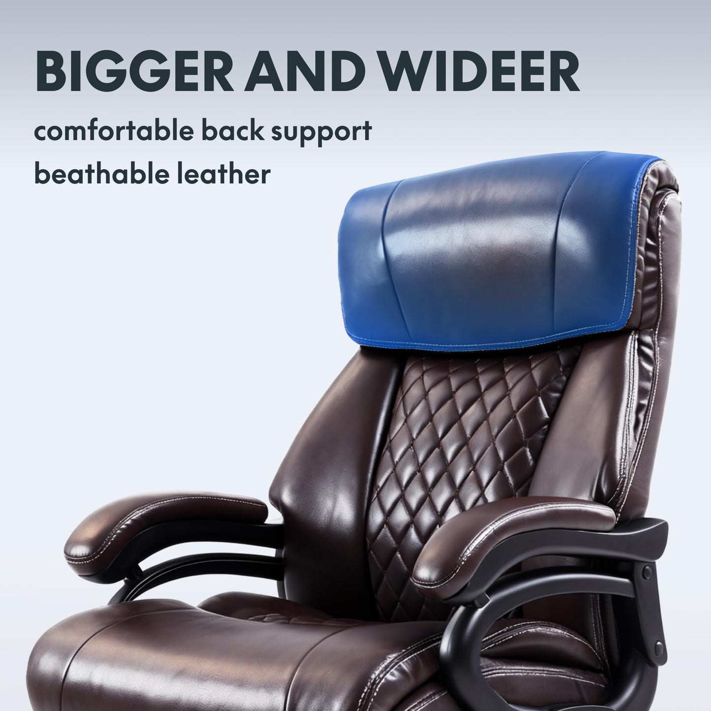 FLEXISPOT 500lbs Big and Tall Office Chair for Heavy People, Heavy Duty Computer Chair with Stable Arms Adjustable Lumbar Support Metal Base, Desk Chairs for Home Office Gaming Working, Leather, Brown