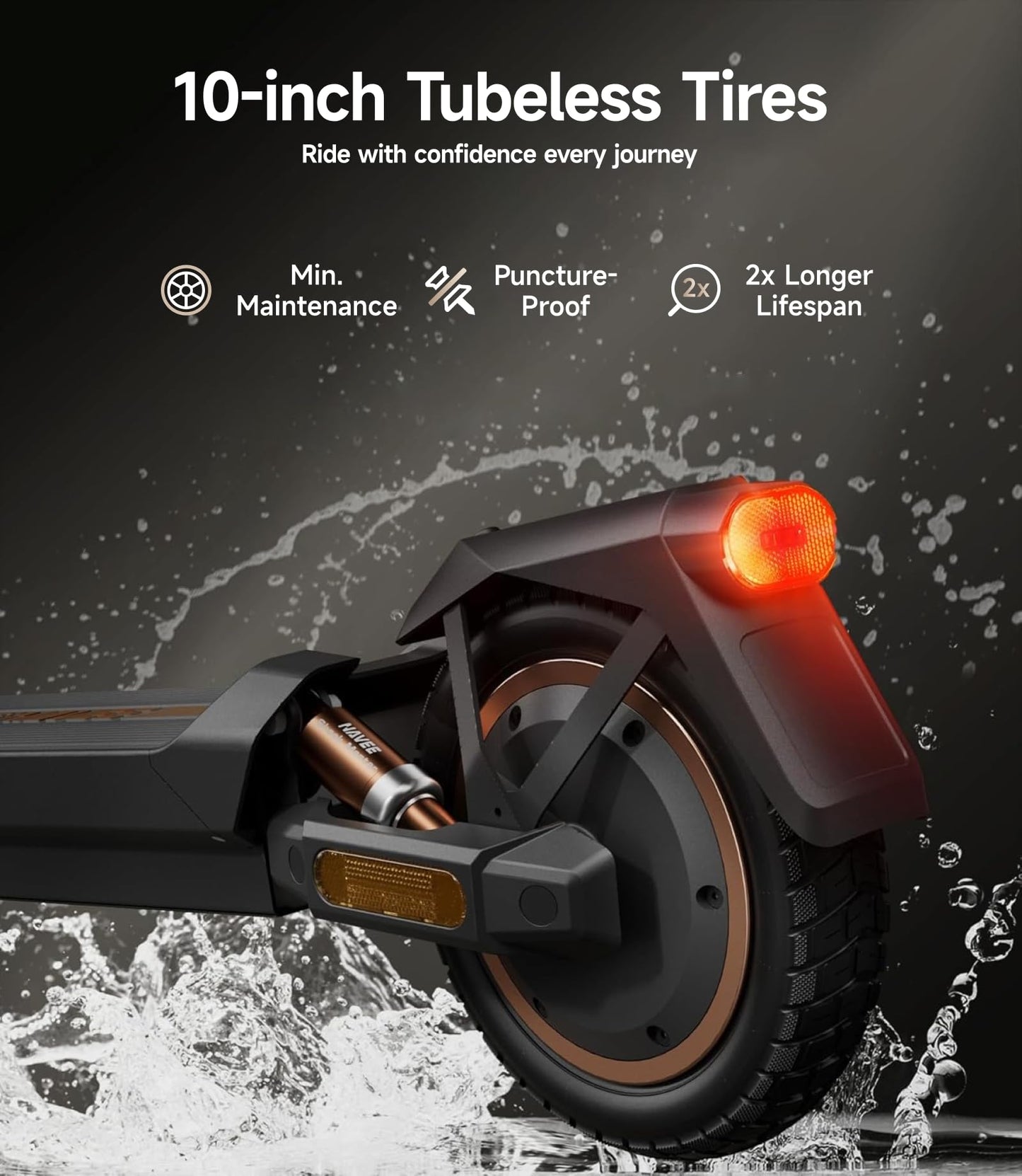 NAVEE GT3 Pro Electric Scooter, e Scooter, 1000w 800w Motor with Suspension, Long Range 37.5 Miles, Fast 20 Mph, 10 inch Tires All Terrain, Foldable for Adults Men Teens Students Commuter, Heavy Duty