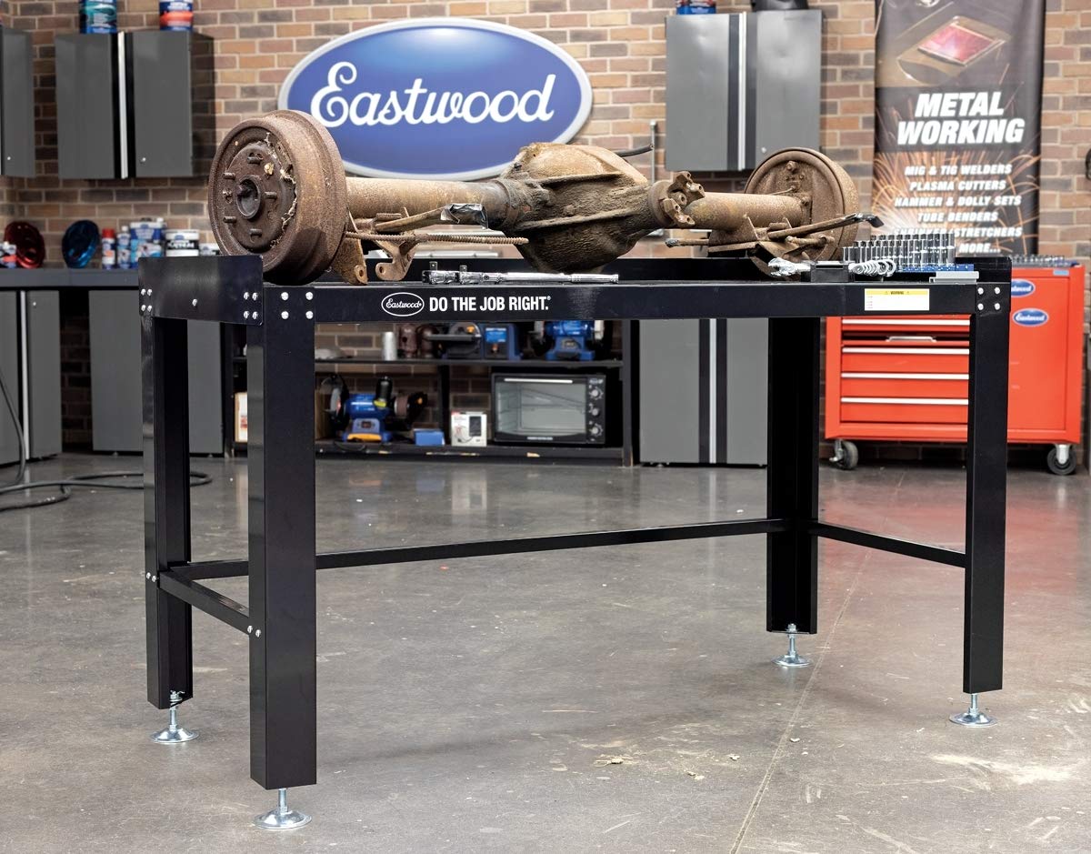 Eastwood Heavy Duty Steel Construction Shop Fully Adjustable Work Bench Holds Up to 1600 Lbs Powder Coated Finish