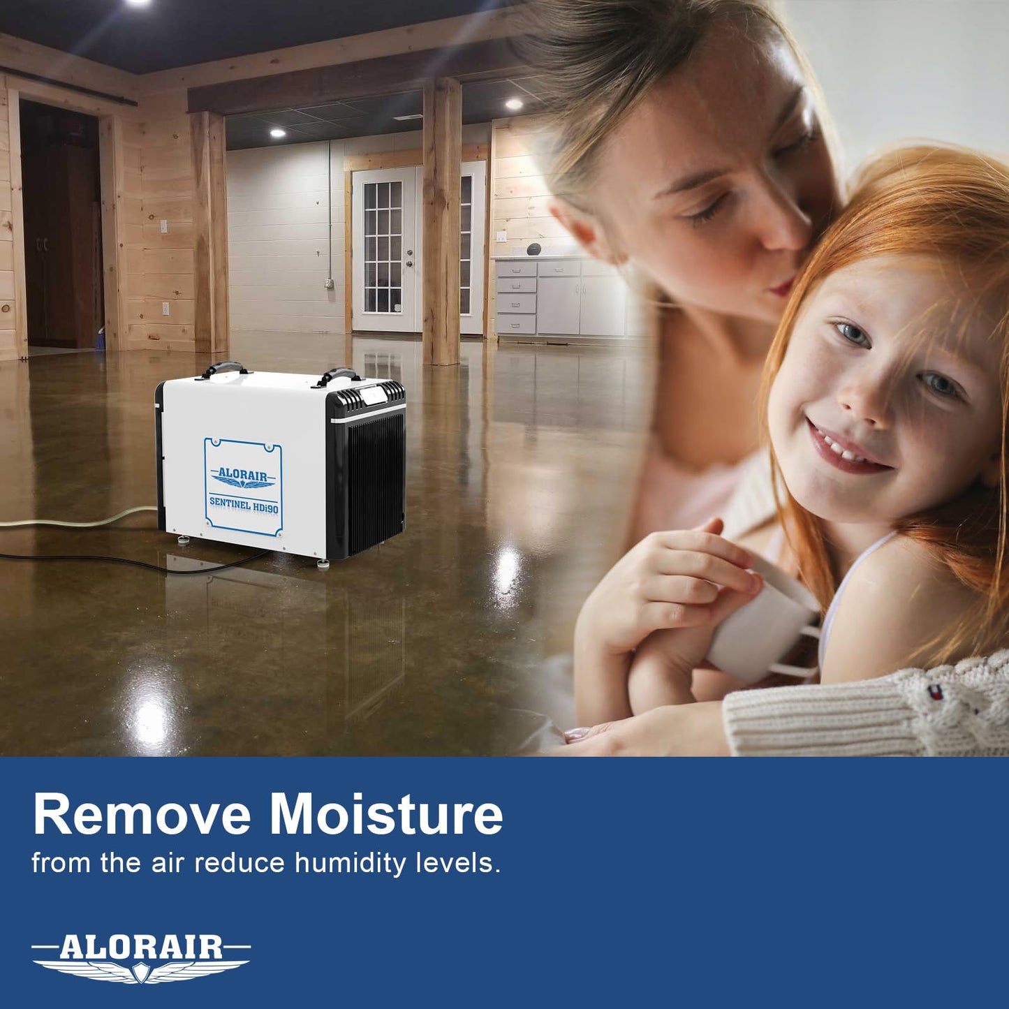 ALORAIR Basement/Crawlspace Dehumidifiers 198 PPD (Saturation), 90 Pints (AHAM), 6 Years Limited Warranty, Condensate Pump, Auto Defrosting, Rare Earth Alloy Tube Evaporator