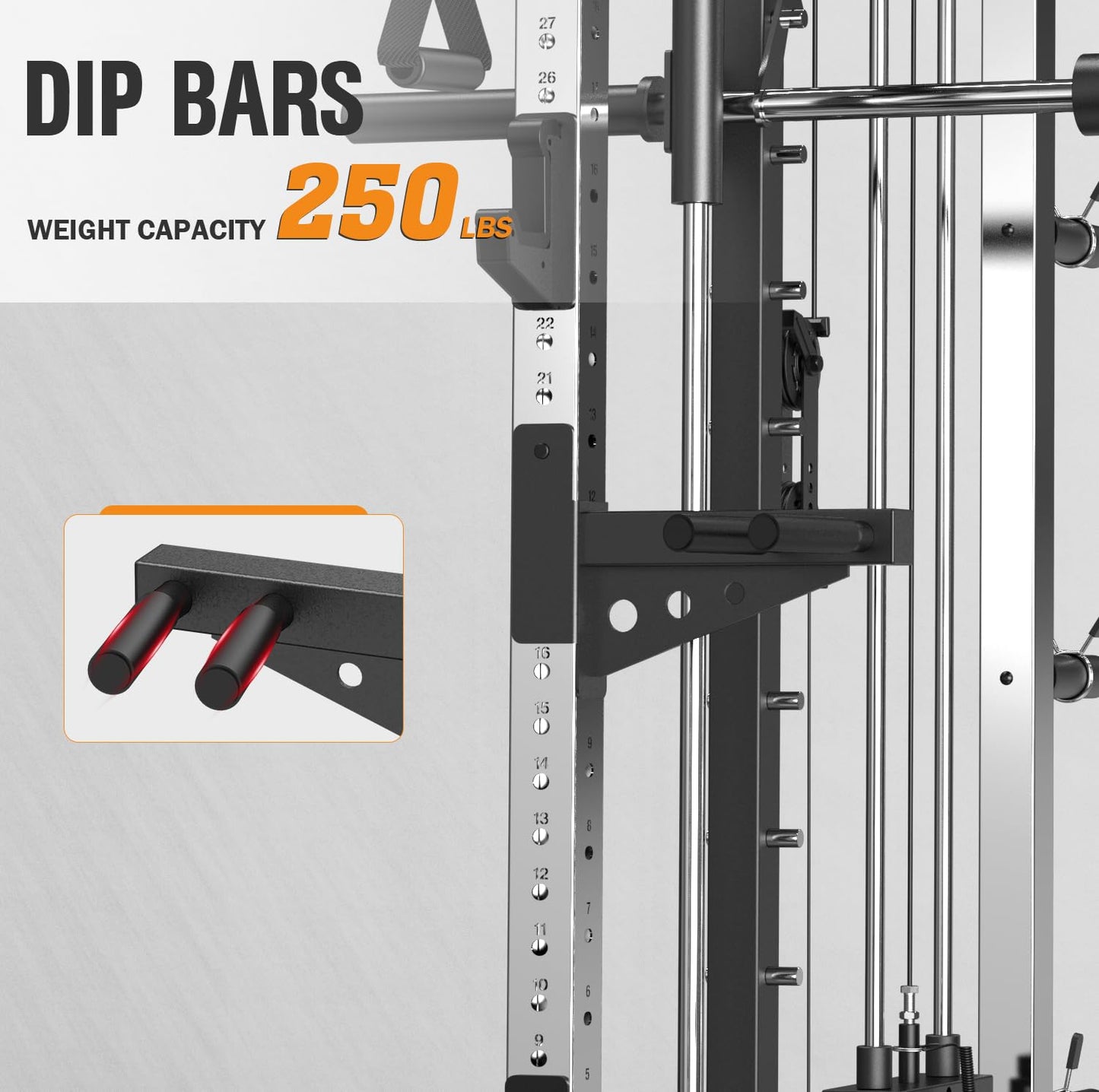 DONOW Smith Machine with Weight Stacks, Heavy Duty Home Gym System Power Cage Cable Crossover Machine Multi-Functional Trainer Ratio 1:1 (AS1 Steel Stacks 374lbs)