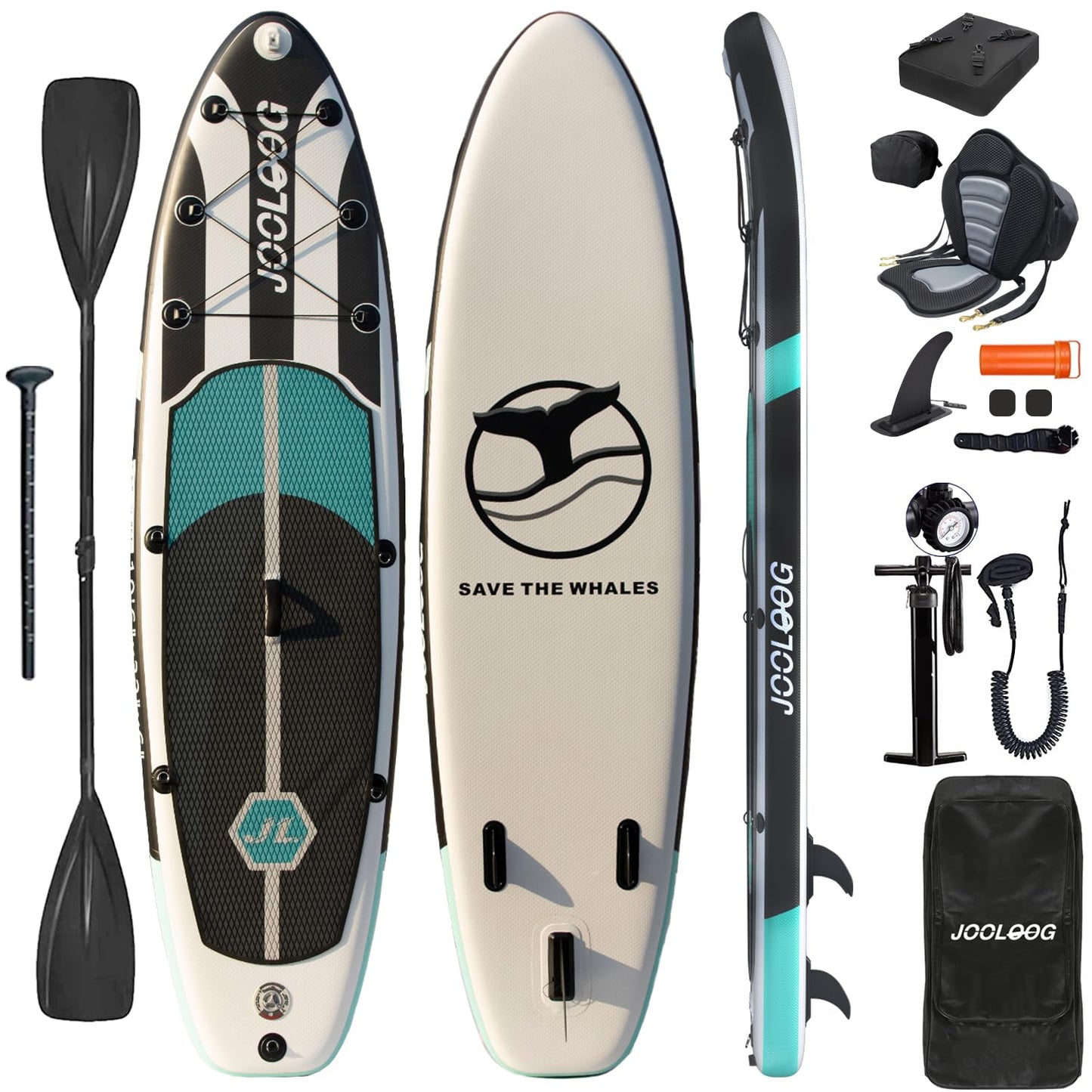 Inflatable Stand Up Paddle Board with Seat, 10'6" SUP 440LBS, Recreational Paddleboard for Adults Beginners, Blow Up Paddle Board with Fishing Design, Camera Mount, Cooler Bag & Full Accessories