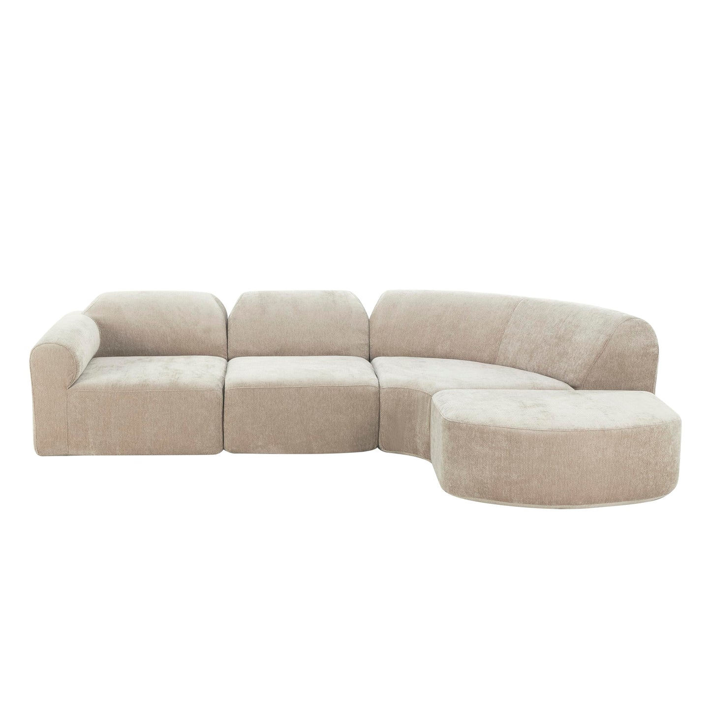 Christopher Knight Home Midel 111" Modular L-Shape Sofa Couch with Chaise Lounge, Modern Boneless Sofa for Living Room, Fabric Upholstered Cloud Couch with Deep Seat, Dark Beige