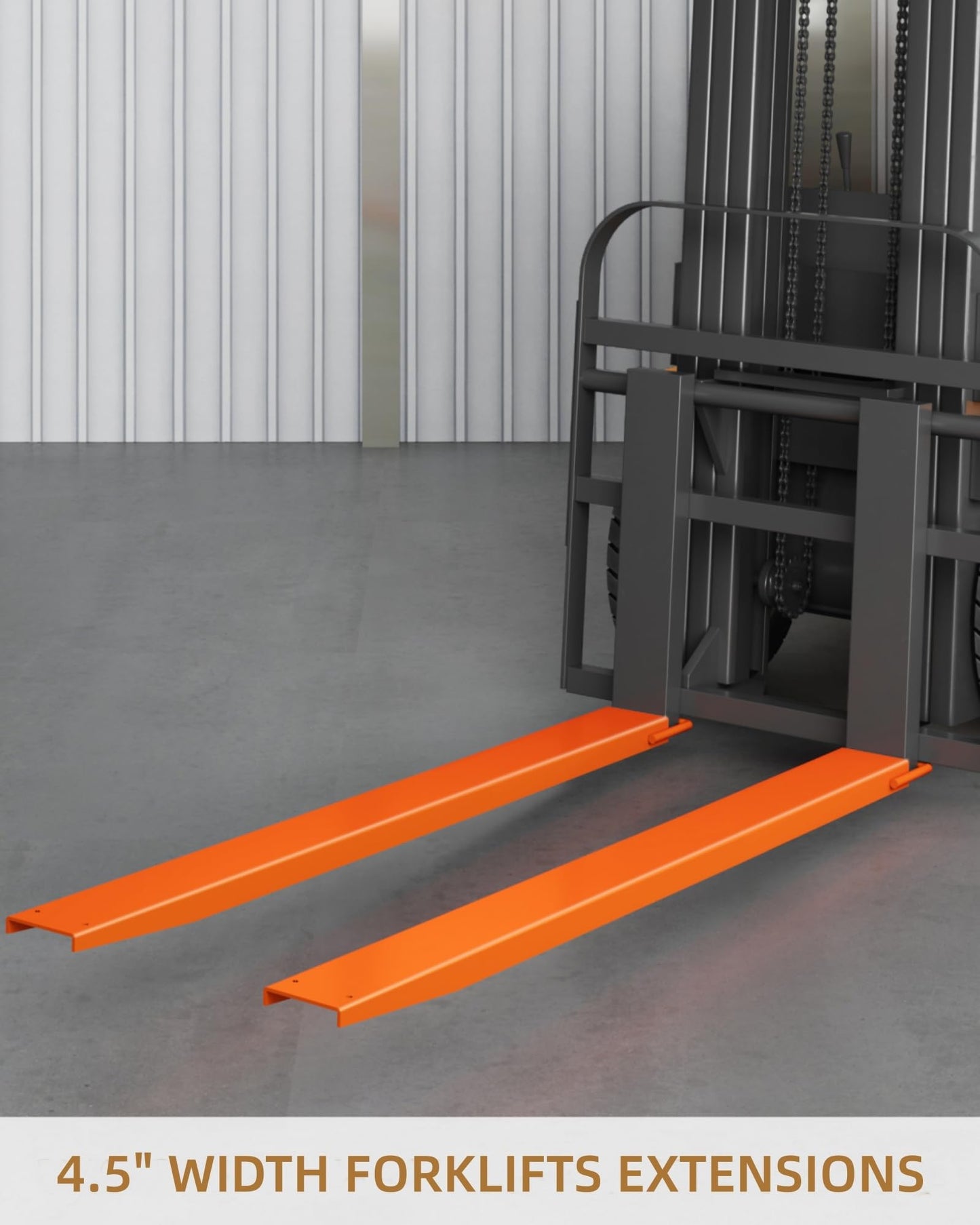 WHIZMIA Pallet Fork Extensions for Forklifts, 96 Inch Length 4.5 Inch Width Heavy Duty Sliding Forklift Extensions, 1 Pair Forklift Extensions, Orange