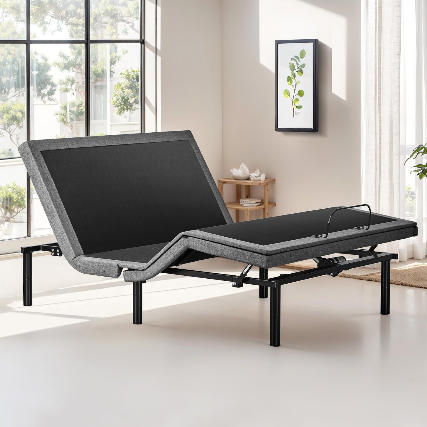 Sweetcrispy Full Adjustable Bed Frame, Ergonomic Electric Base with Wireless Remote and 2 USB Ports, Head and Foot Incline, Zero Gravity, Anti-Snore, Easy Assembly