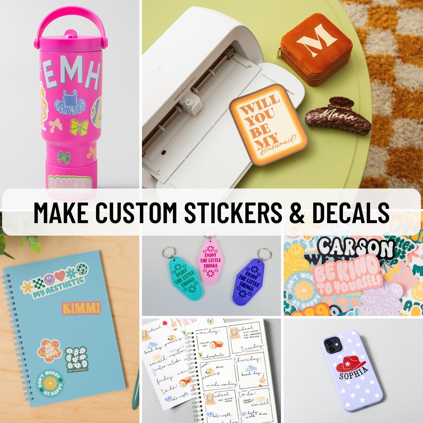 Cricut Joy Xtra Cutting Machine Ultimate Sticker Making Bundle - Includes Printable Sticker Paper, Smart Vinyl Sampler, Transfer Tape, Tools & Project Design Guides, Portable DIY Die-Cutting Machine