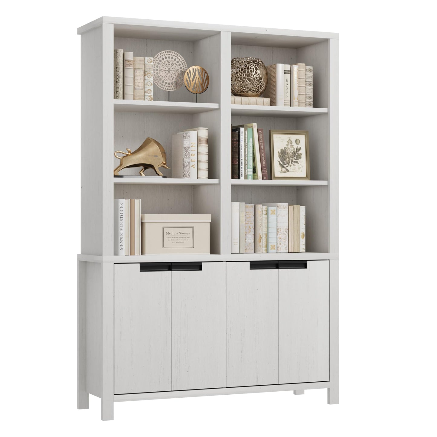 Garvee 74.5" Tall Bookshelf with Double Storage, 6-Tier Large Bookshelf, Double Wide Bookshelves w/ 12 Cubbies, Wide Freestanding Bookcases for Livingroom Office Library (White, 70.7"H*47.2"L*11.8"D)