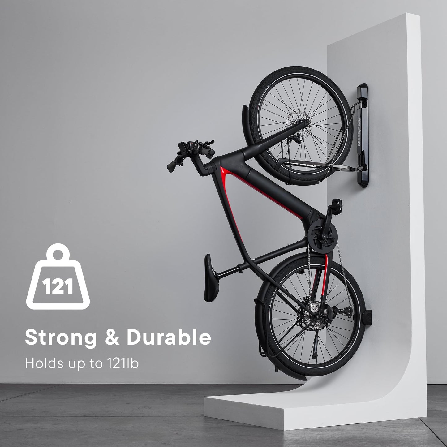 Steadyrack ProFlex Narrow Bike Rack - Vertical Wall Mount Bike Storage for Home - Roll-In Roll-Out System - Space-Saving Pivot - Fits Road, BMX, Gravel, Fender - Includes GearMate SteadySpine - 2 Pack