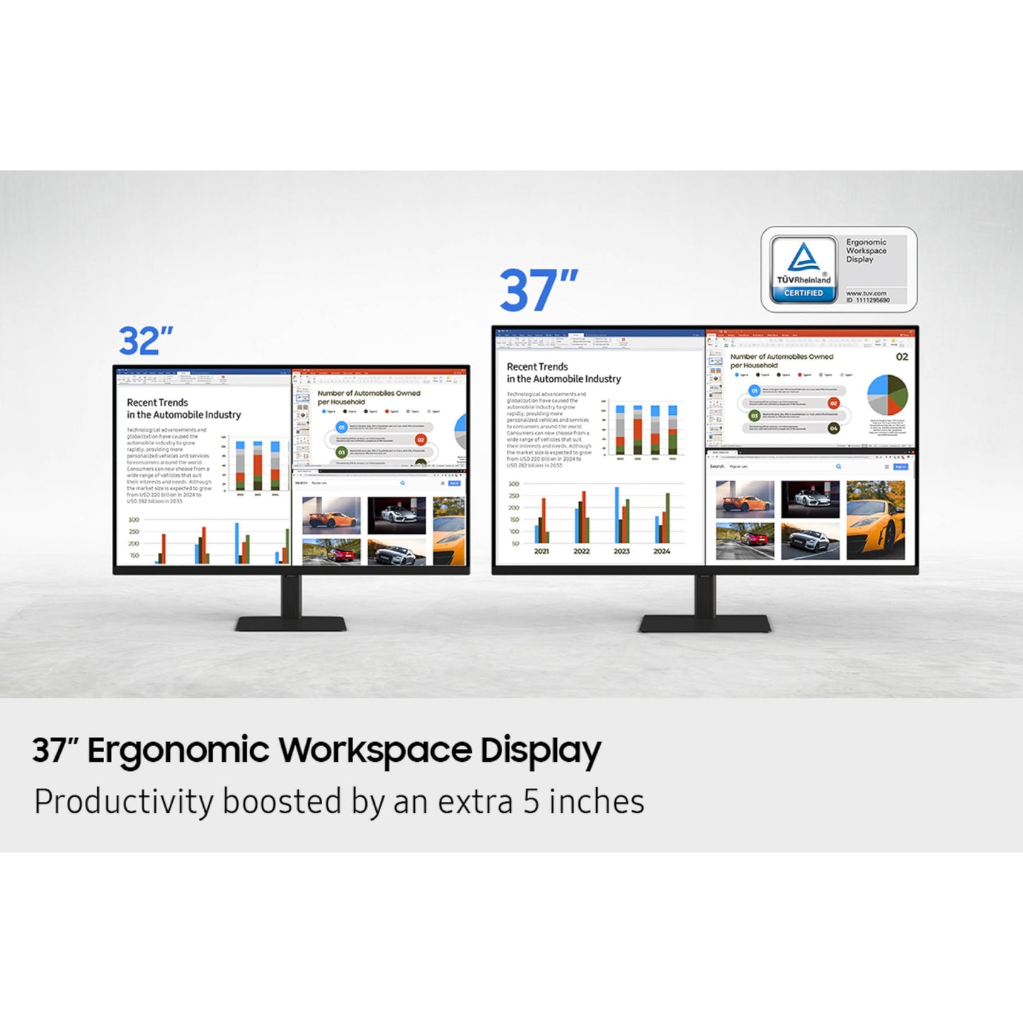 Samsung 37” ViewFinity S8 (S80UD) 4K UHD HDR10 High Resolution Monitor with USB-C and Ergonomic Design, Built-in KVM Switch, Intelligent Eye Care, LS37D800UANXZA, 2025