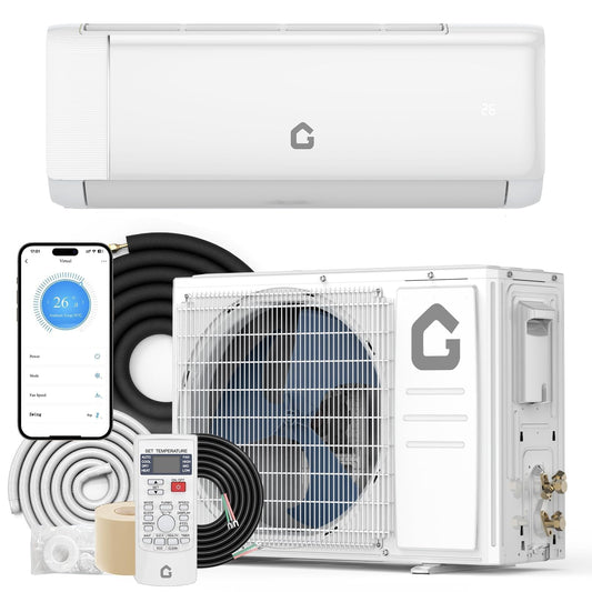 24,000 BTU Mini Split Air Conditioner and Heat Pump, Cools & Heats Up to 1,500 Sq.ft., 230V Inverter AC with WiFi, Alexa Control, DIY Installation Kit, Ultra-Quiet, Energy Efficient, 21 SEER2