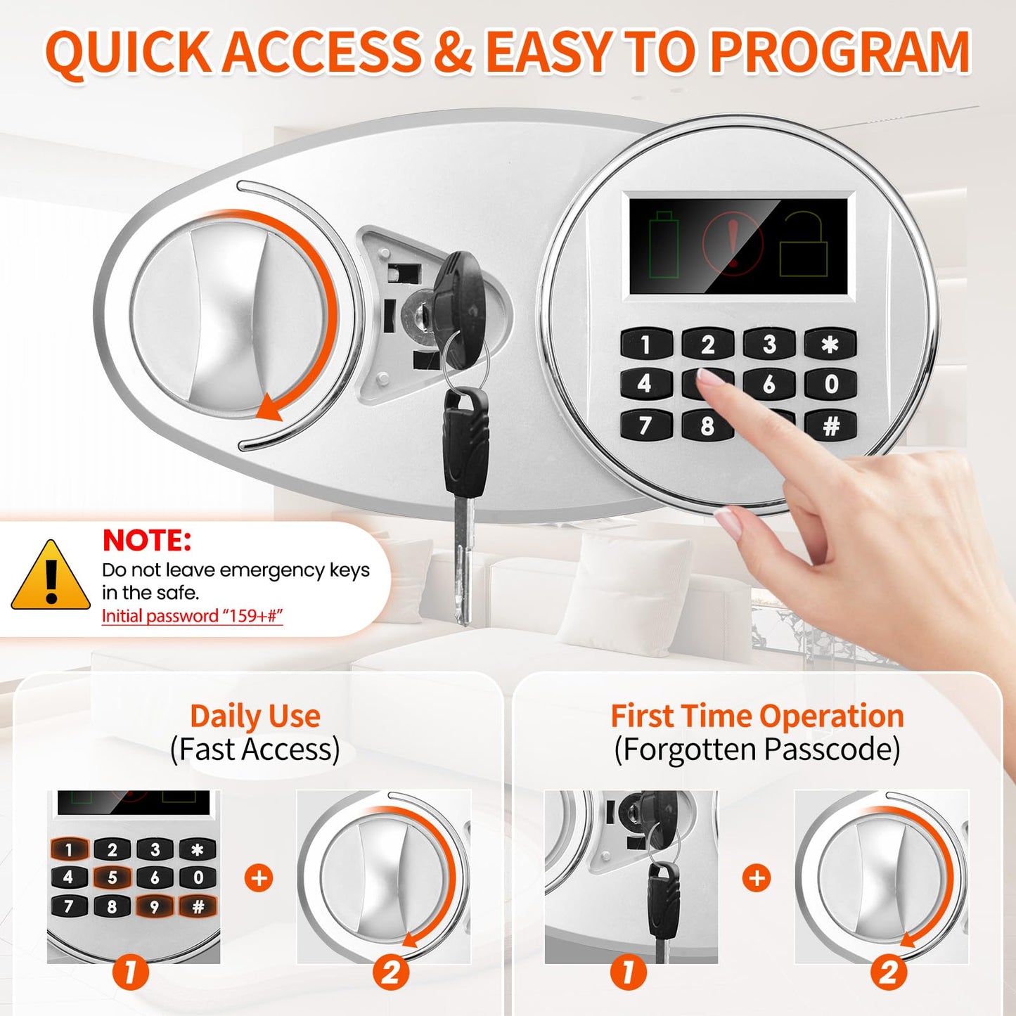 5.6 Cuft Large Depository Drop Safe for Business, Anti-Theft Safe Box with Quick Place Drop Slot, Digital Keypad and Spare Key, Heavy Duty Drop Safes for Business Retail Mail Church Home