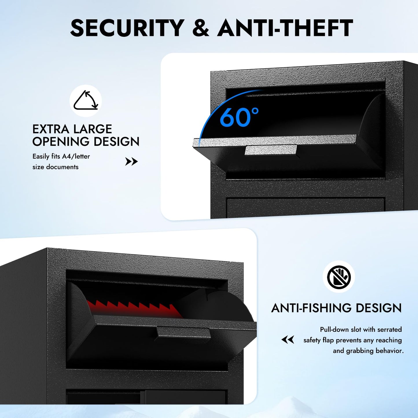 BUTISOW 2.6 CUB Commercial Front-Drop Fireproof Safe, Money Safe Box with Anti-Fishing & Fireproof Bag for Home, Office, Jewelry, Documents (2.6 Cuft Drop Safe)