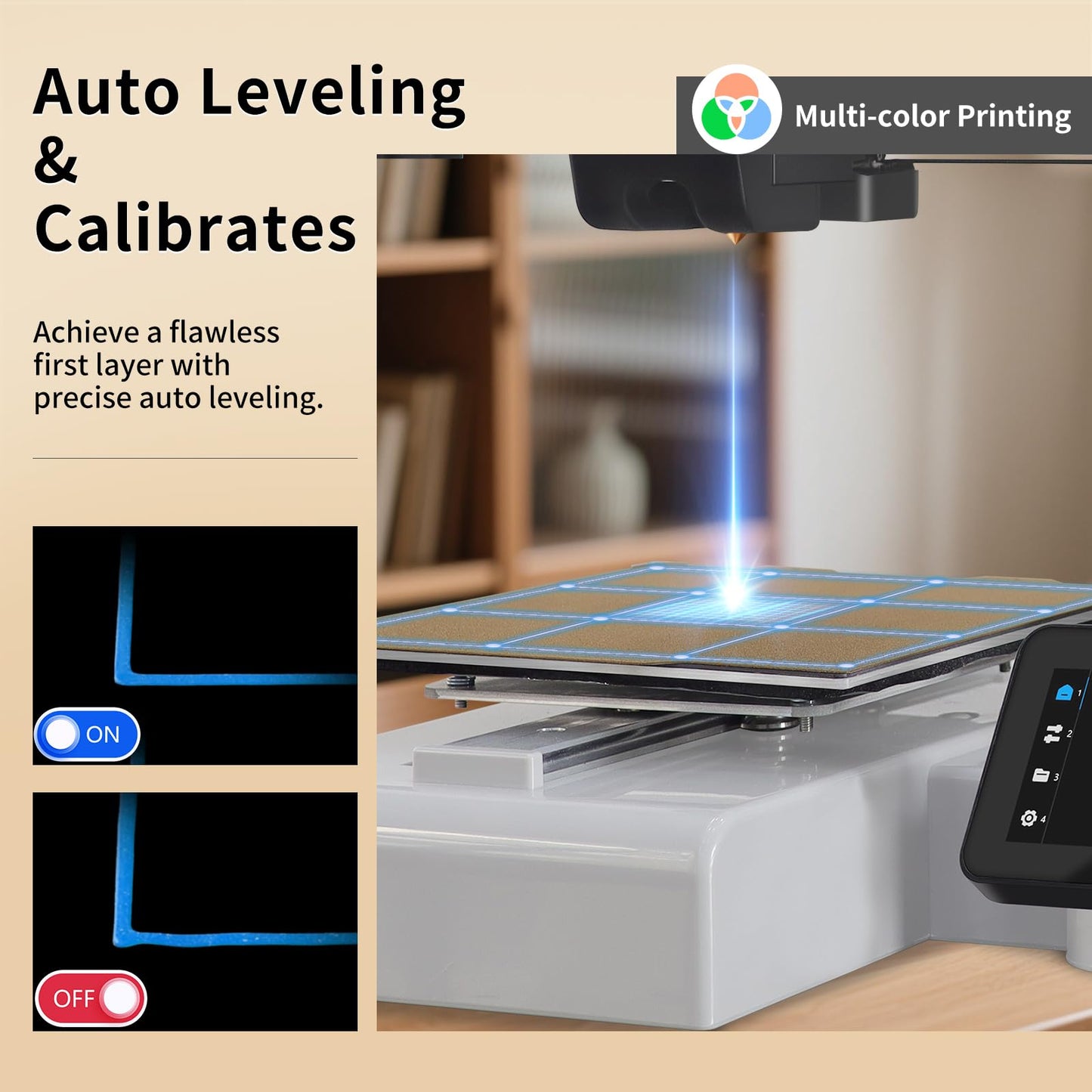 MALYAN M200 Ultra Mini 3D Printer, Max 600mm/s High Speed Printing for Kid and Beginner, Full-Auto Leveling & Smart Vibration Compensation with Camera for Monitoring, Print Size 180x180x180mm
