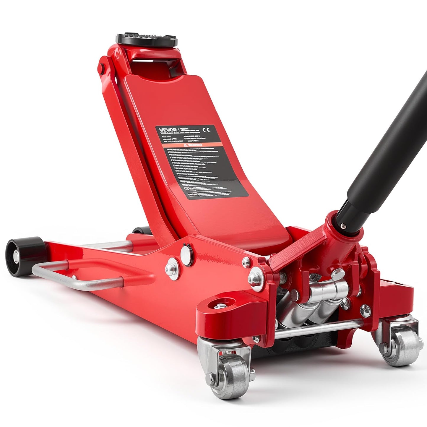 VEVOR Low Profile Floor Jack 3 Ton Aluminum and Steel Racing Floor Jack with Dual Pistons Quick Lift Pump, Hydraulic Trolley Car Lift for Sports Car, SUV, Pickup, Lifting Range 3.3"-20.3"