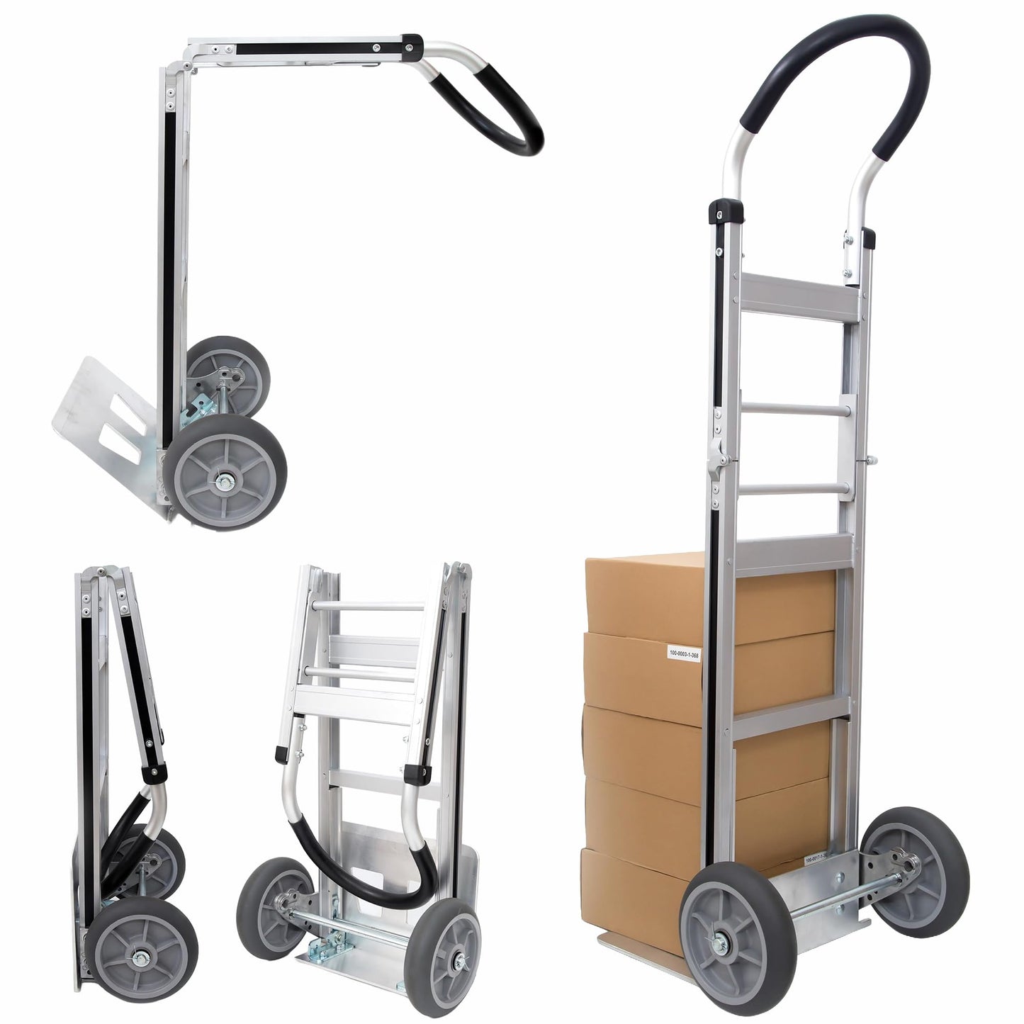 Olympia Tools Aluminum Foldable Utility Shopping Cart with Wheels and Removable Bag, Collapsible Personal Cart for Groceries, Laundry and Storage