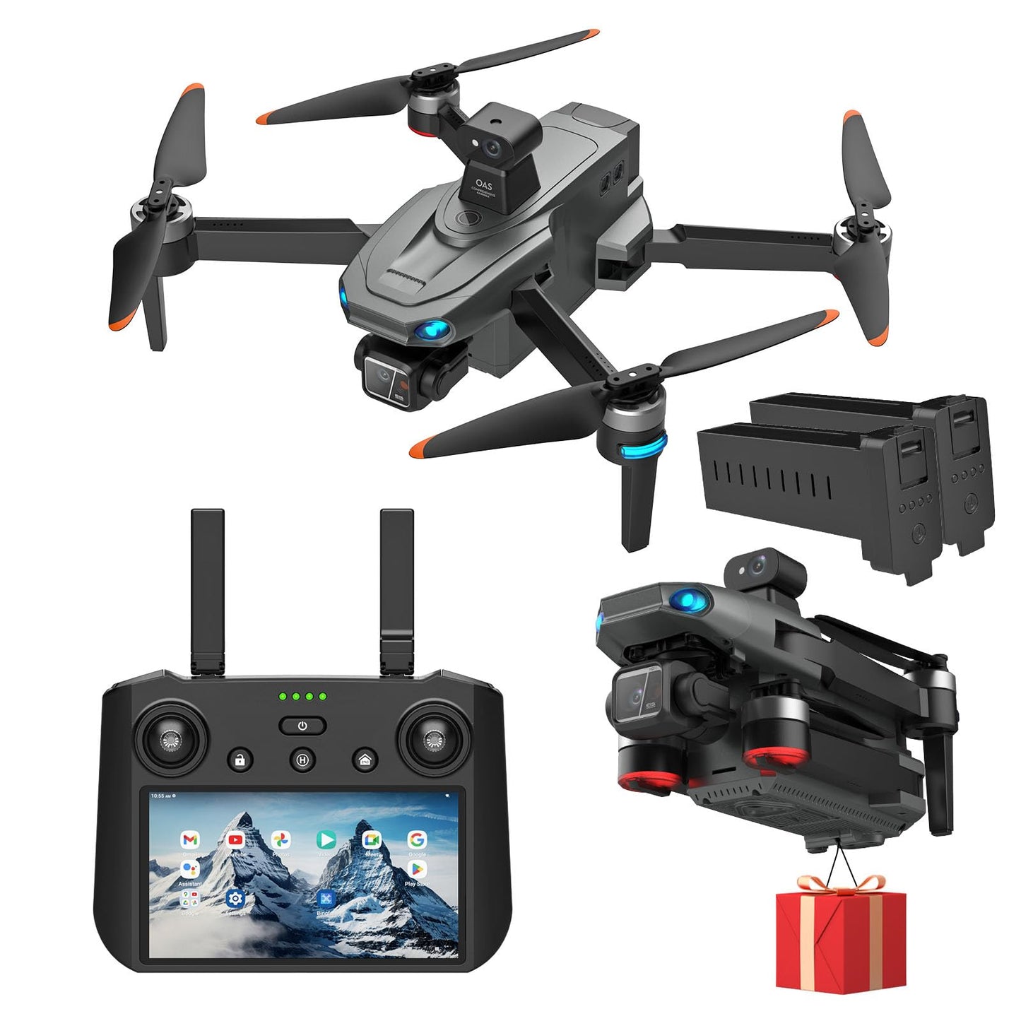 NewUpgraded Tablet Remote Professional Drones with Camera for Adults 4K HD, 360 Obstacle Avoidance, 3 Axis Gimbal, Payload Release, High Wind Resistance, Up to 5 Miles Range, 84 Minutes Long Batteries, Follow Me