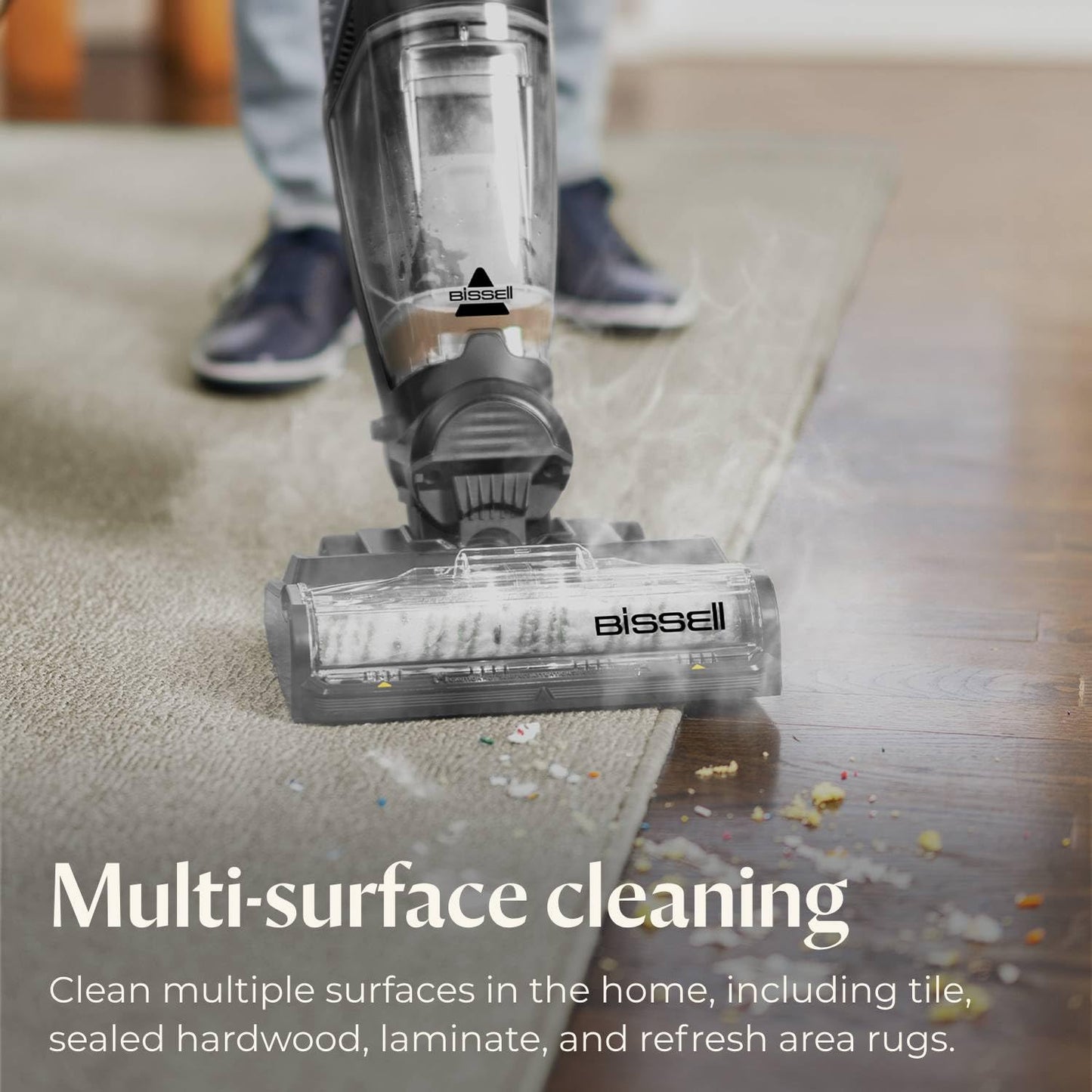 Bissell CrossWave HydroSteam Deluxe Steam Mop, 3-in-1 Wet Dry Vacuum Mop with Steam Function, Hard Floor Cleaner Machine with Sanitize Formula, Green, 3515G