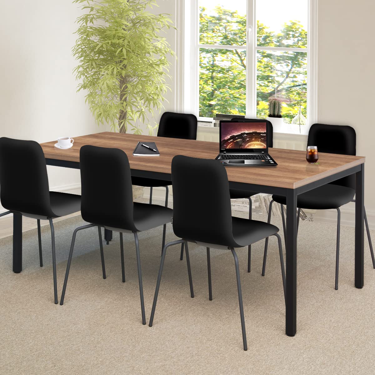 BIBOC Large Computer Desk Modern Simple Style Table 36X72 inches Office Desk Sturdy Writing Workstation Office Desk Writing for Home Office Desk Workstation Wide Metal Sturdy Frame