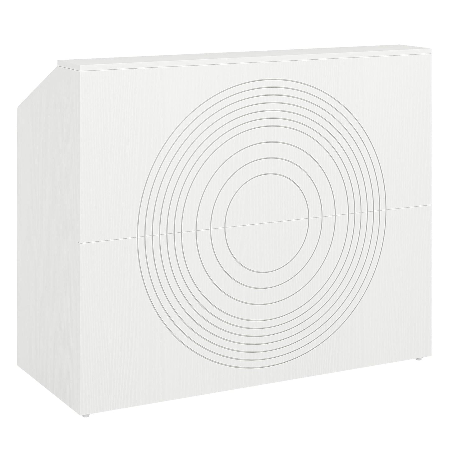 Tribesigns Reception Desk with Counter, Modern Front Desk Reception Room Table with Cable Grommet, 47 inch Retail Counter for Checkout, Lobby, Beauty Salon, Home Office Desk, White