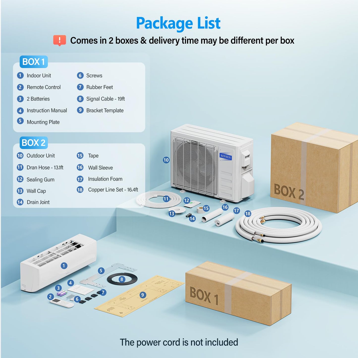ROVSUN 12000 BTU Mini Split AC/Heating System with Inverter, 21 SEER2 Energy Saving 115V Ductless Split-System Air Conditioner with Pre-Charged Condenser, Heat Pump, Remote Control & Installation Kit
