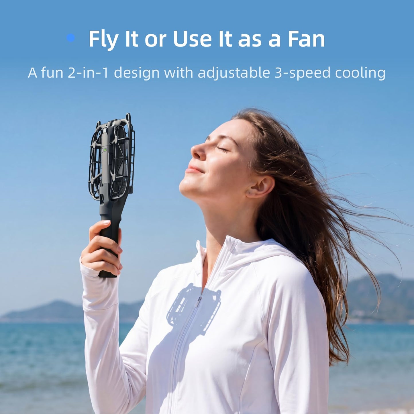 Popogame Nano Smart Flying Camera Combo for Beginners, Follow Me Drone, 360 Degree Obstacle Sensing, 165g Palm Takeoff with Gesture Control, Smart Track, 4K/100fps Video, 47GB Storage, Fan Handle with 3 Batteries
