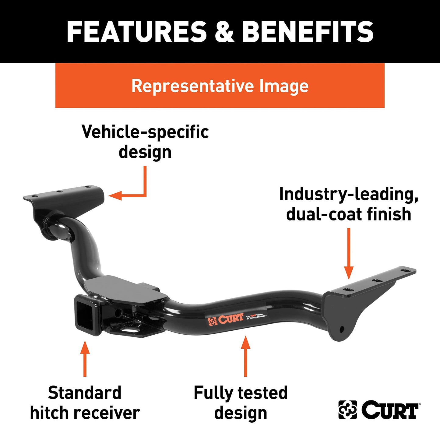 CURT 13388 Class 3 Trailer Hitch, 2-Inch Receiver