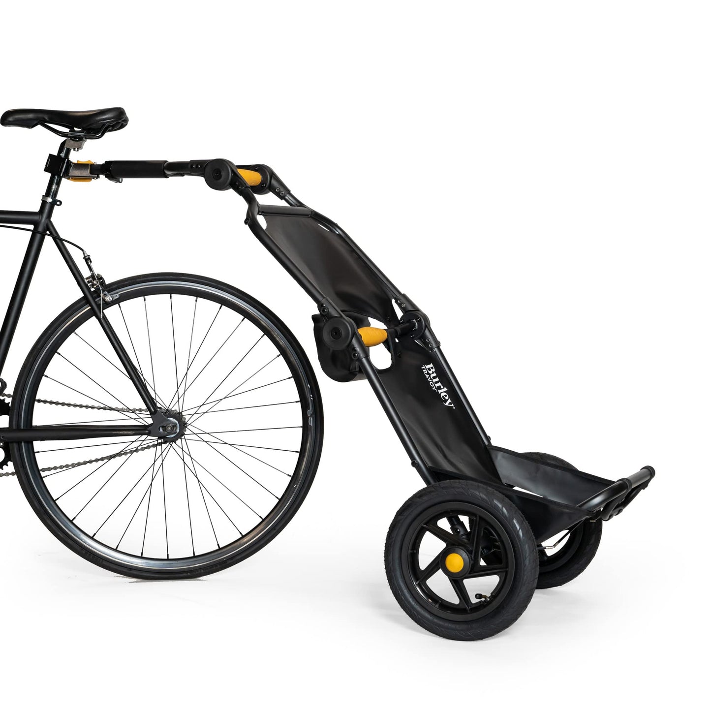Burley Travoy | Compact Folding Cargo Bike Trailer with Upright Tow Design, Integrated Tie-Down Straps & Quick Hitch
