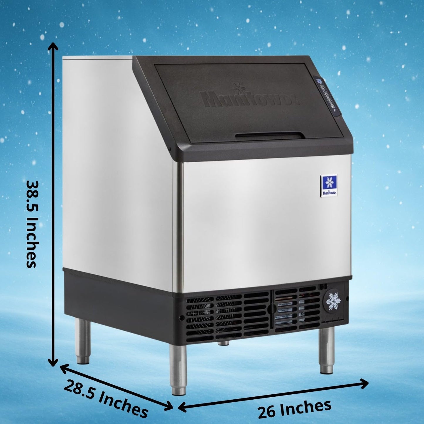 Manitowoc NEO Series Undercounter Ice Machine w/Built-in Water Filtration | 26" Wide, 140 lb/Day Full Cube Ice Production, 90 lb. Storage, Air Cooled