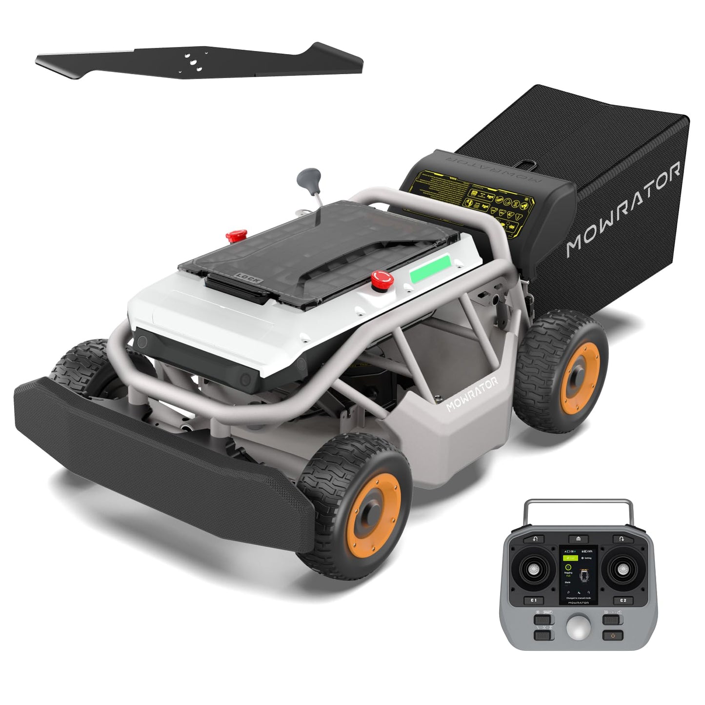 Mowrator S1 4WD 18Ah Remote Control Lawn Mower, All-Season Yard Care, 75% (37°) Slope Climbing, 21" Cutting Width, 1.5–4.3" Adjustable Cutting Height, Up to 1.12 Acres