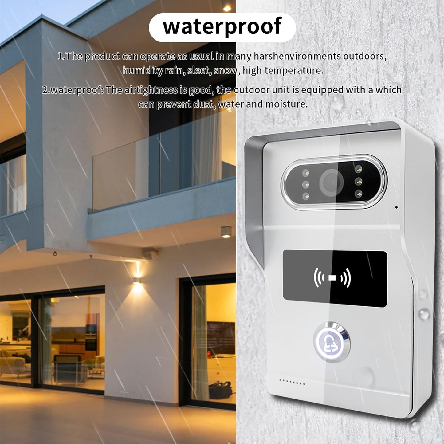 WiFi IP Video Apartment Intercom System,1080P Camera and 6 PC 10 inch Touch Screen Monitor Wired Monitor,Door Phone Kit with 32G Card, Tuya