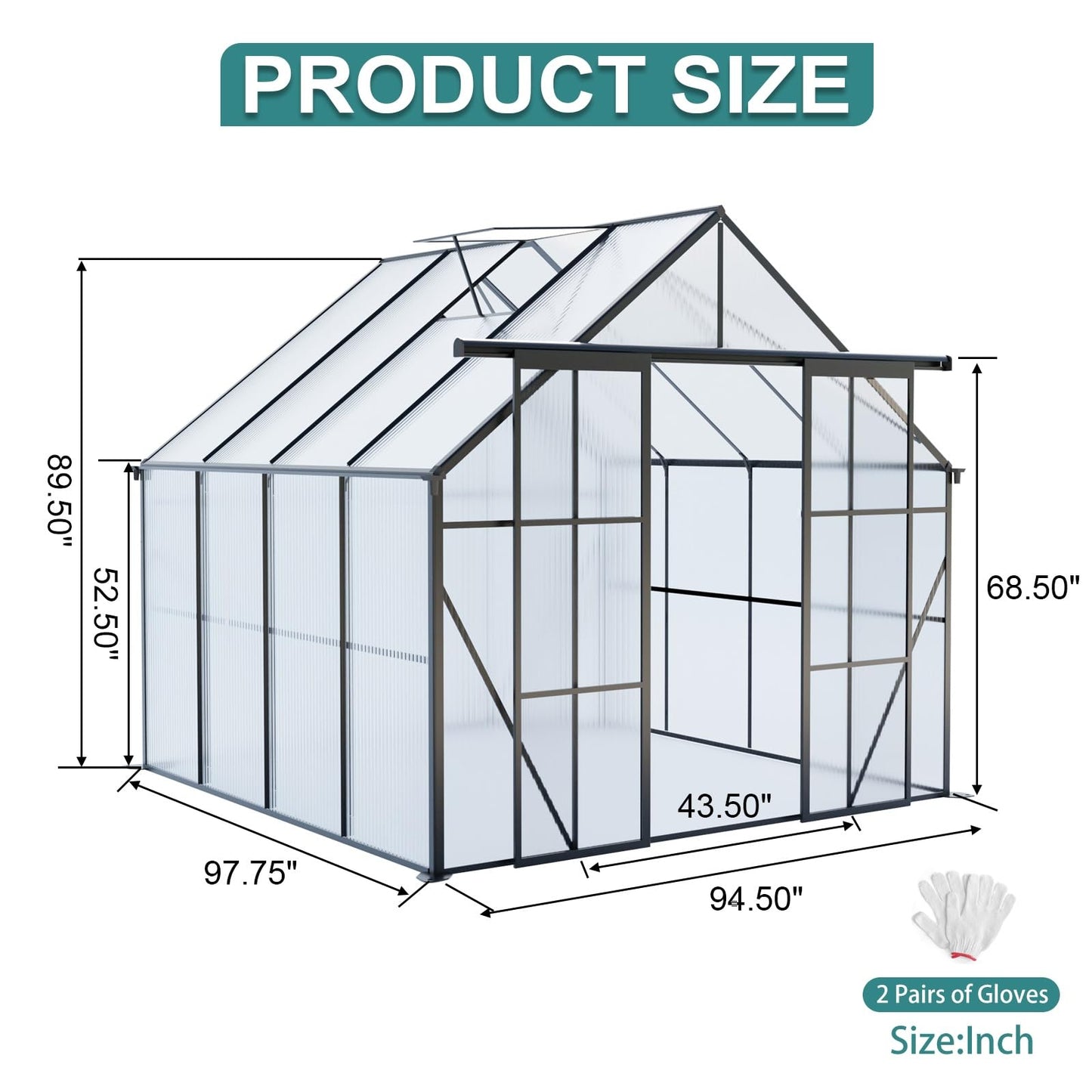 TrygoalGreenhouse, Walk-in Polycarbonate Greenhouses