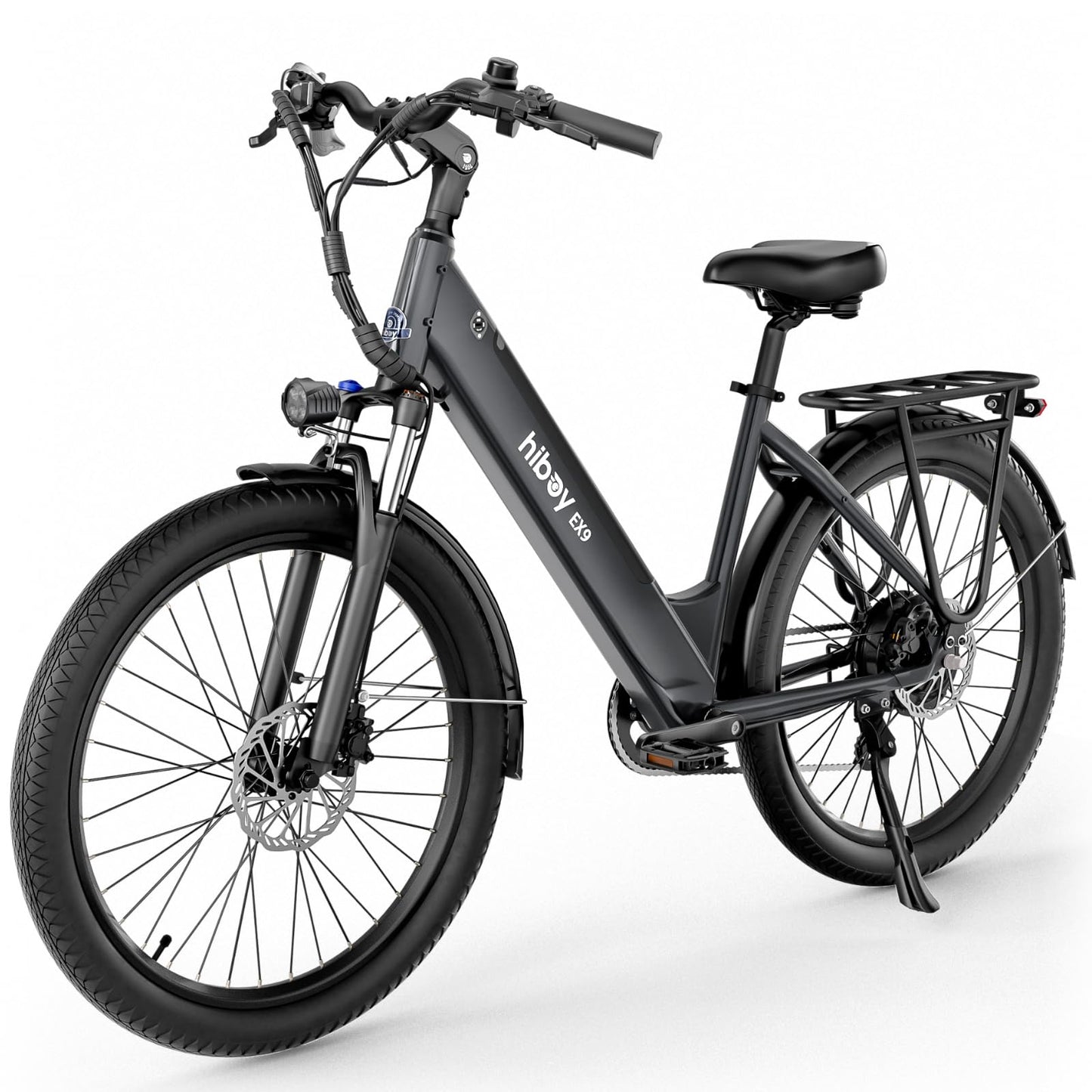 Hiboy EX9 Electric Bike for Adults, Advanced Torque Sensor, 750W Motor, 28MPH 62-Mile Range, 26" Step-Thru E-Bike, Shimano 7-Speed, UL Certified for City Commuting & Leisure