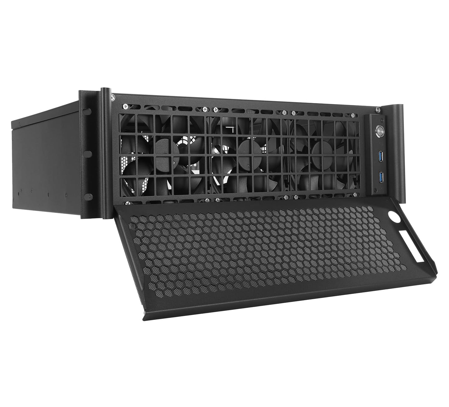 IPCHASSIS 3U 19-Inch Industrial PC Case Magnetic Door with Dust Filter Rackmount Server Chassis 360 Liquid CPU AIO Support, ATX PSU Compatible,