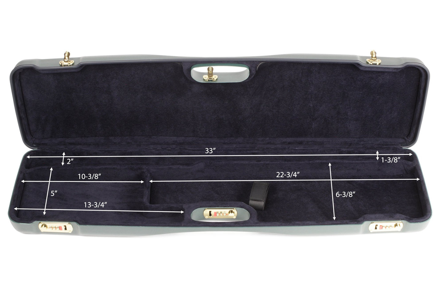 Negrini Cases 1602L/4704 Shotgun Case for O/U SXS/ABS/1 Gun/1 Barrel up to 32 3/4-Inch, Green/Blue