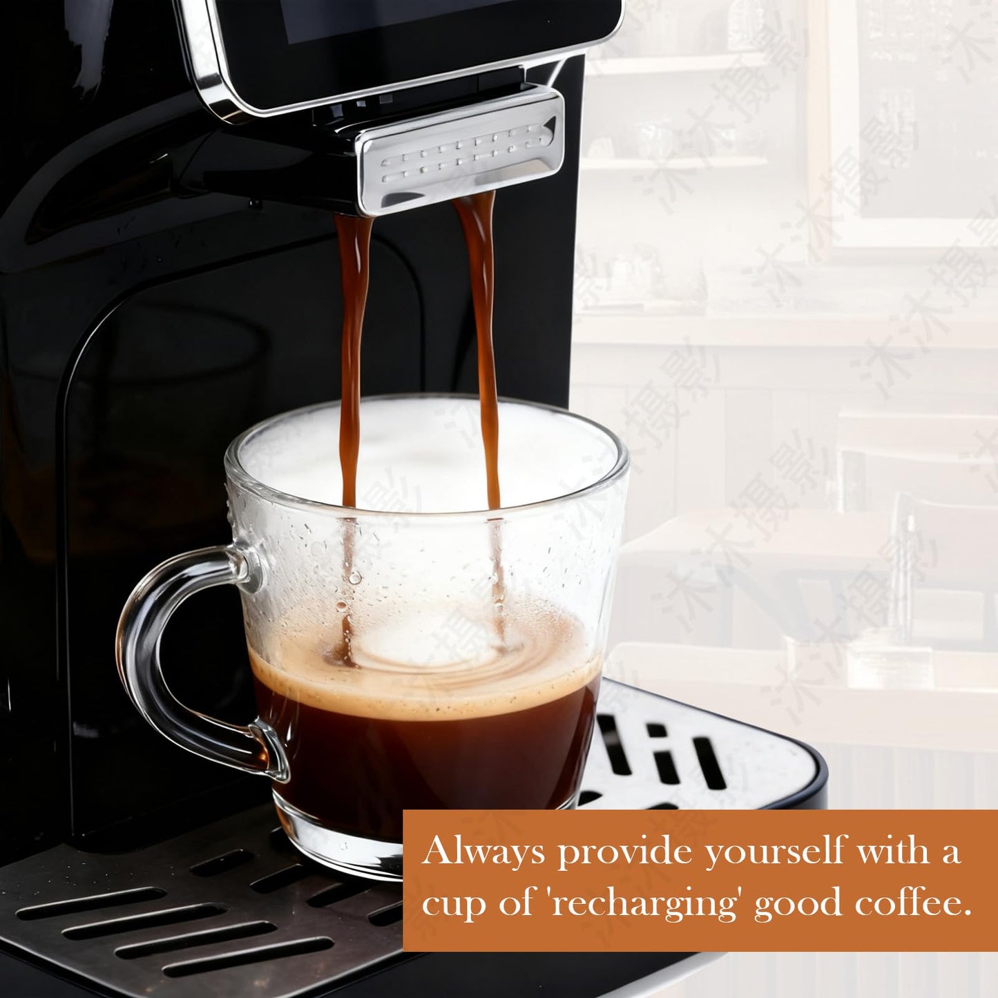BUSBYR Fully Automatic Espresso Coffee Machine with Milk Cooler 4.3" Touchscreen Dual Heating 11 One Touch Beverages Adjustable Grinder & Milk Frother WiFi Smart Control