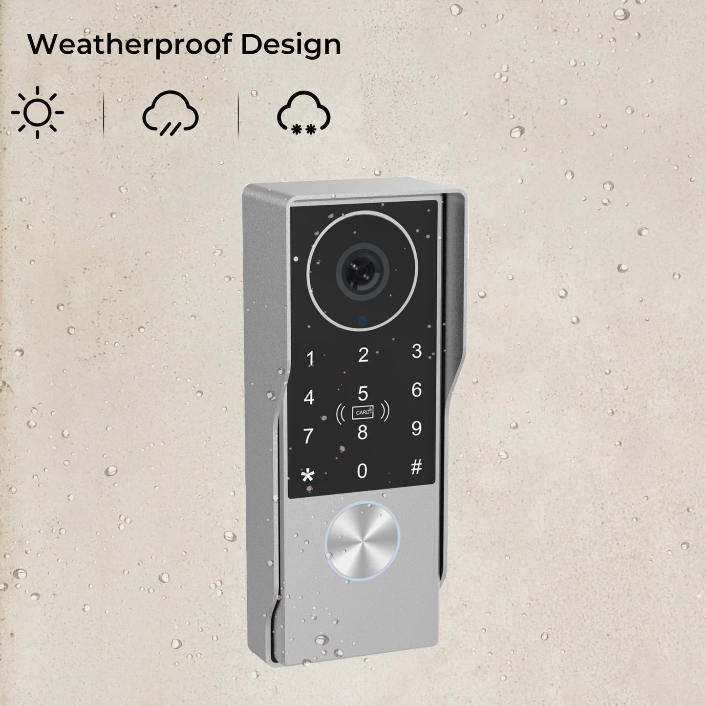 2-Wired Doorbell Camera with Monitor, Video Doorbell Intercom System with keypad,keypad video intercom with 1080P 7-inch Touch Screen, Tuya App Remote, Password Unlock, Waterproof, No Subscription