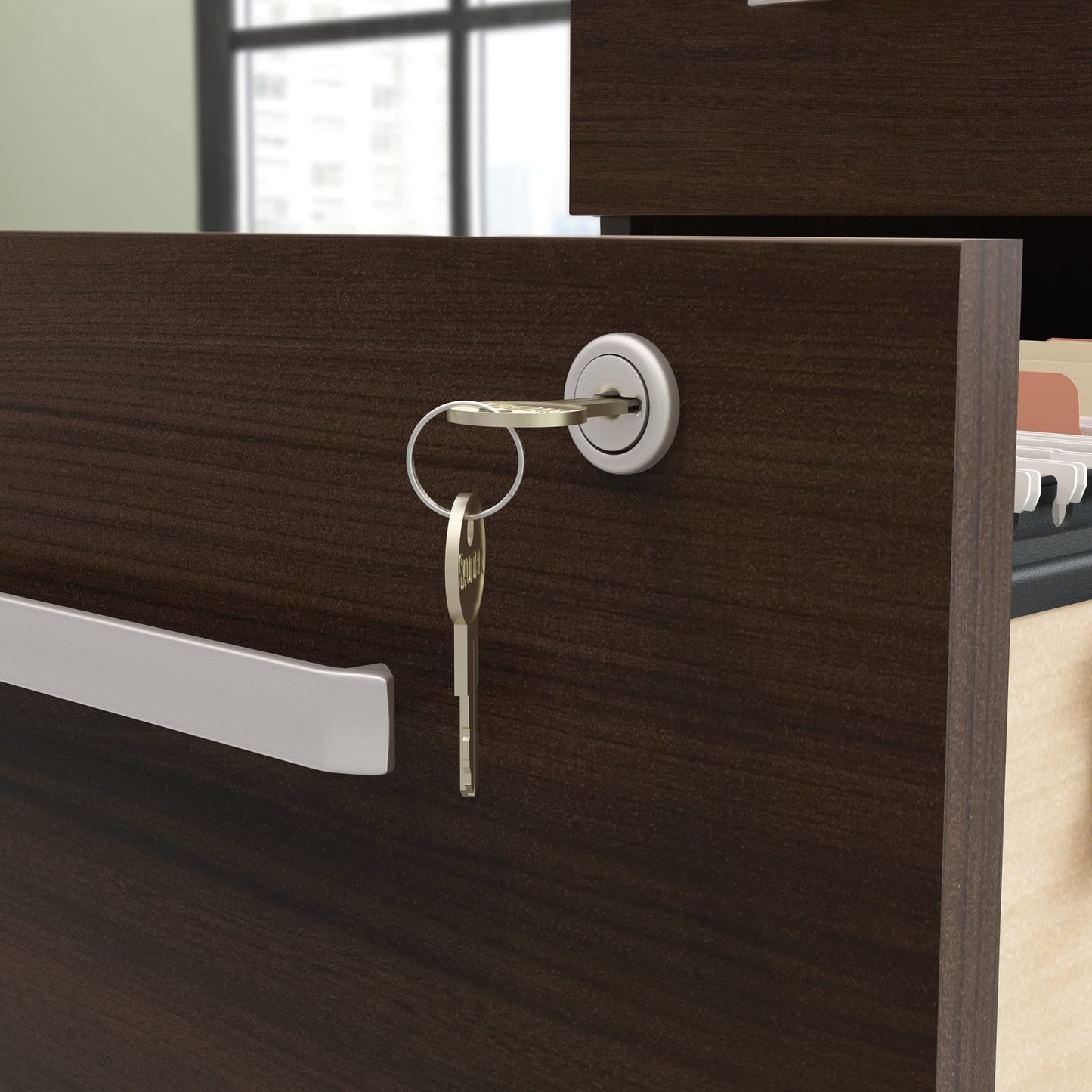 OfficeWorks by Sauder Affirm 3 Drawer Mobile File, Noble Elm Finish