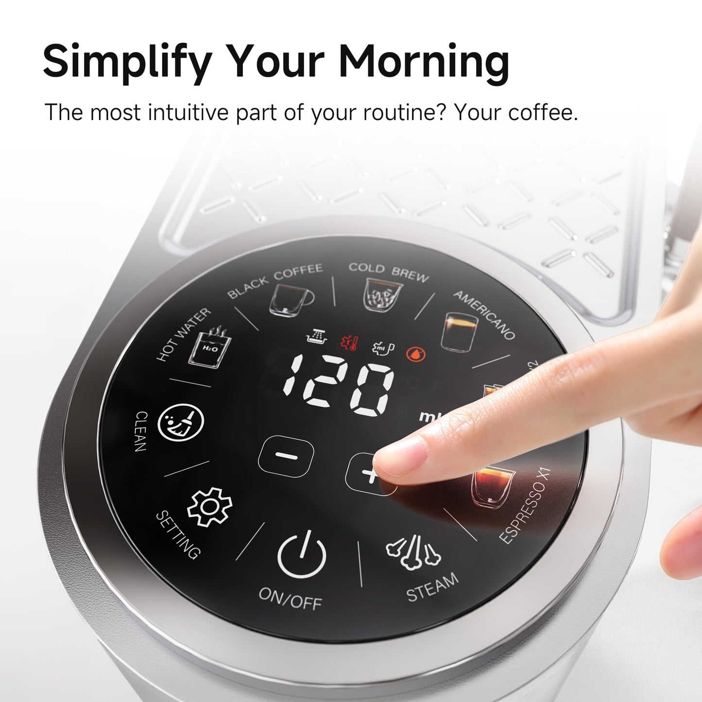 HIBREW H13 Dual Thermoblock Espresso Machine with LED Touch Screen, 58mm Portafilter in Stainless Steel, PID Control, 20 Bar Pump, 3-Level Steam, Separate Hot Water Spout for Home
