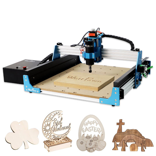 WolfPawn CNC Router Machine Desktop CNC 3 Axis, CNC Milling Machine for Metal Wood Acrylic, GRBL Control Engraving Machine with 500W Spindle,Machine Woodworking Industrial Application(4040 PRO)
