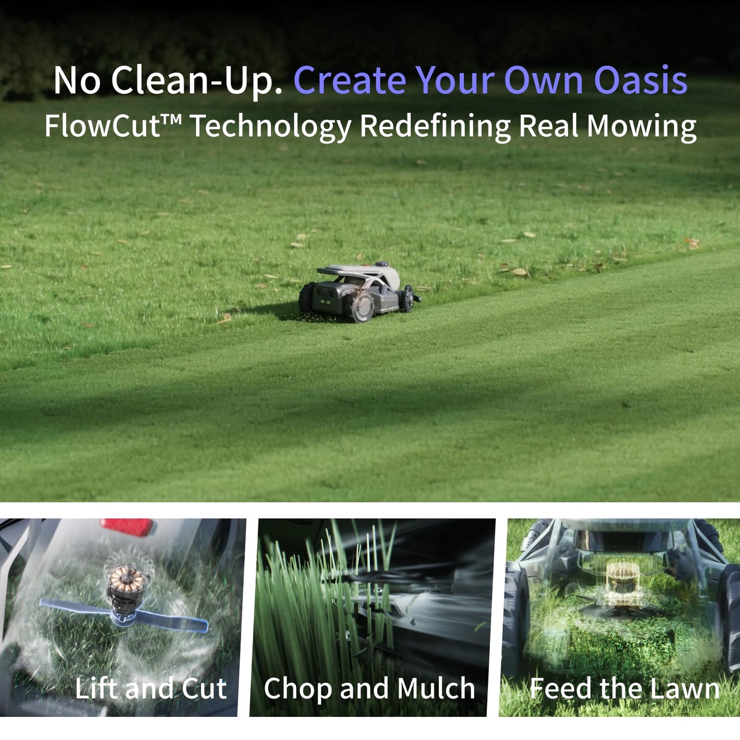 AIRSEEKERS TRON Robot Lawn Mower 1 Acres, NRTK + 5 Vision Wire-Free Robotic Lawnmowe,AI Obstacle Avoidance, No Perimeter Wire,App Control,Automatic MAPE,65% Slope, All-Terrain Mowing,IPX6 Waterproof