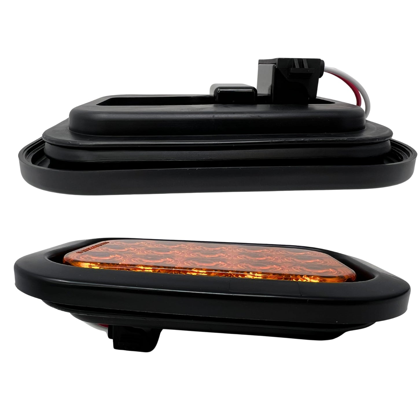 All Star Truck Parts Amber Strobe Signal Light 15 LED 5inx3in Rectangle Model ASTP7415-AF-Q2