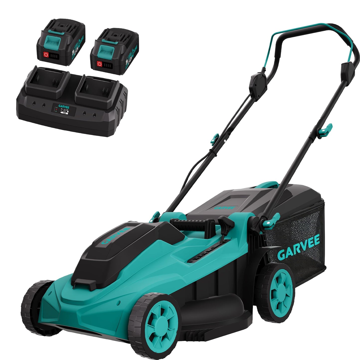 Garvee 17 Inch Electric Lawn Mower Cordless, 40V 4.0Ah Battery Powered Lawn Mower with Brushless Motor, Lightweight Walk-Behind Push Mower for Small to Medium Yard