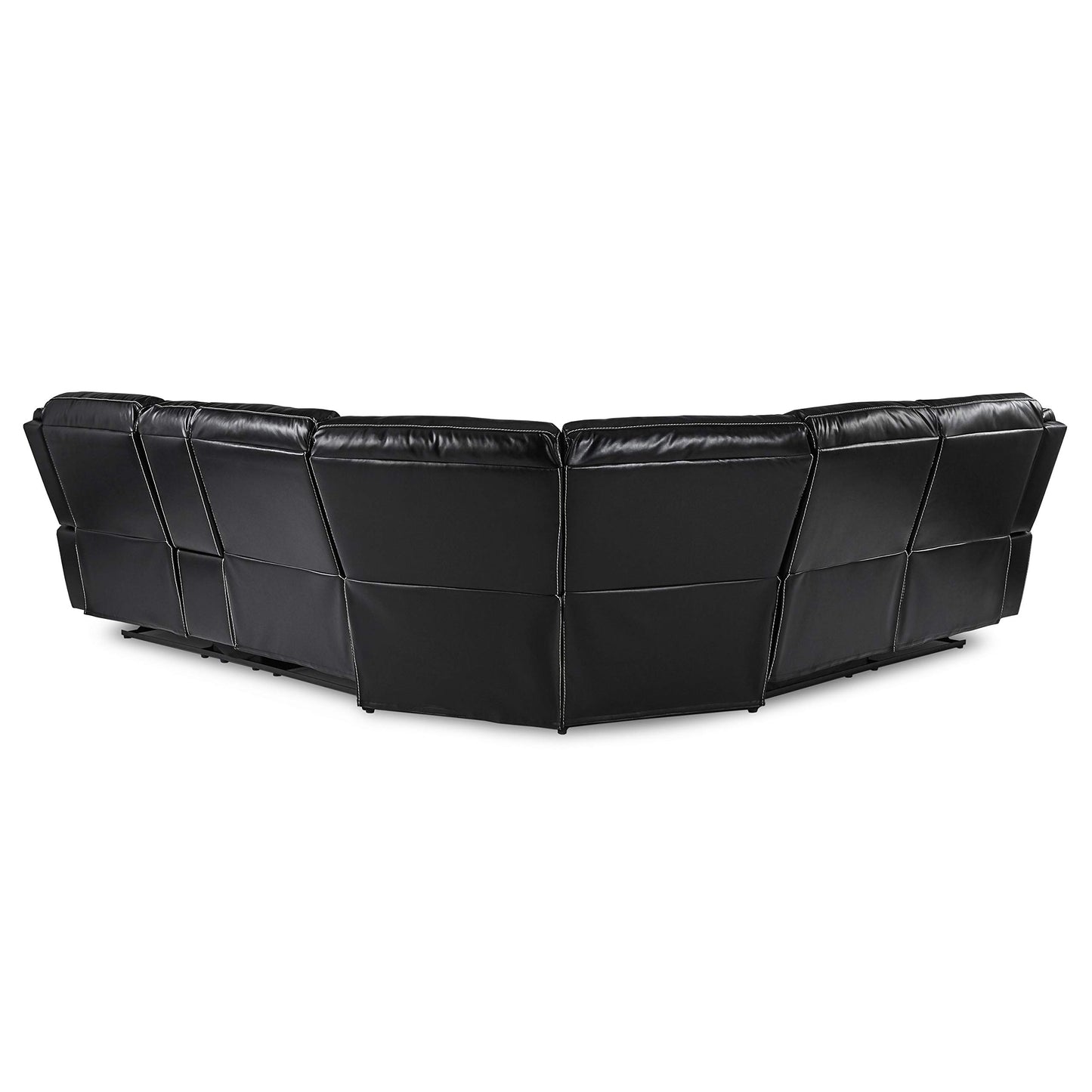 Lexicon Bay 3-Piece Manual Reclining Sectional Sofa, Black