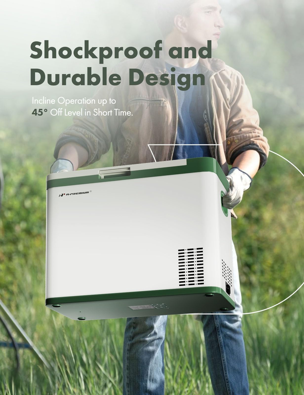 A-Premium 12 Volt Refrigerator 37QT/34.9L Portable Car Fridge Cooler, -4°F~68°F Portable Freezer Fast Cooling with 12/24V DC & 110/240V AC for Truck Outdoor Camping RV Roadtrips and Home Party Use