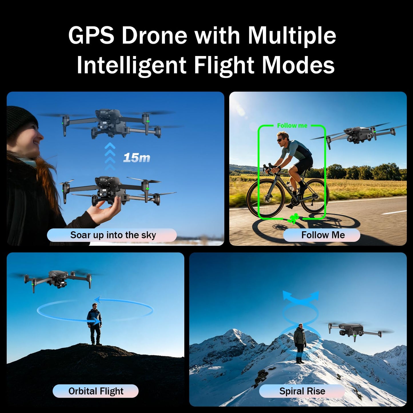 K600PRO GPS Drone with EIS 4K Camera for Adults Beginner,3 Axis Gimbal Professional Long Range Drone with 5.5'' Touchscreen on Controller,Auto Return Follow Me,15KM FPV Transmission 55 Min Flight Time